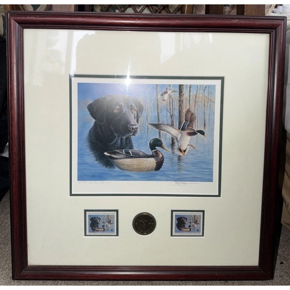 James H. Killen Signed Print, Coin,Stamp 1994/95 South Carolina Waterfowl Assoc.